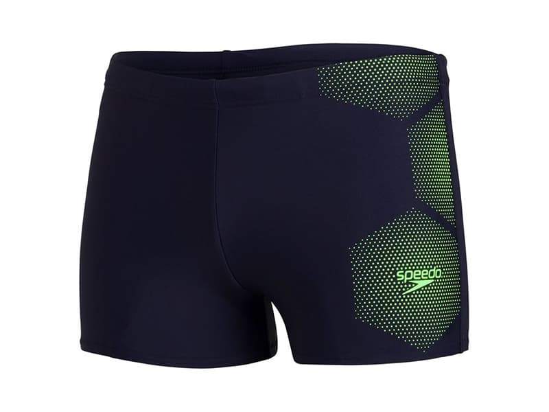 Speedo Men’s Tech Placement Aquashort – True Navy/Zest Green | Endurance+ Jammer-Style Training Short for Men