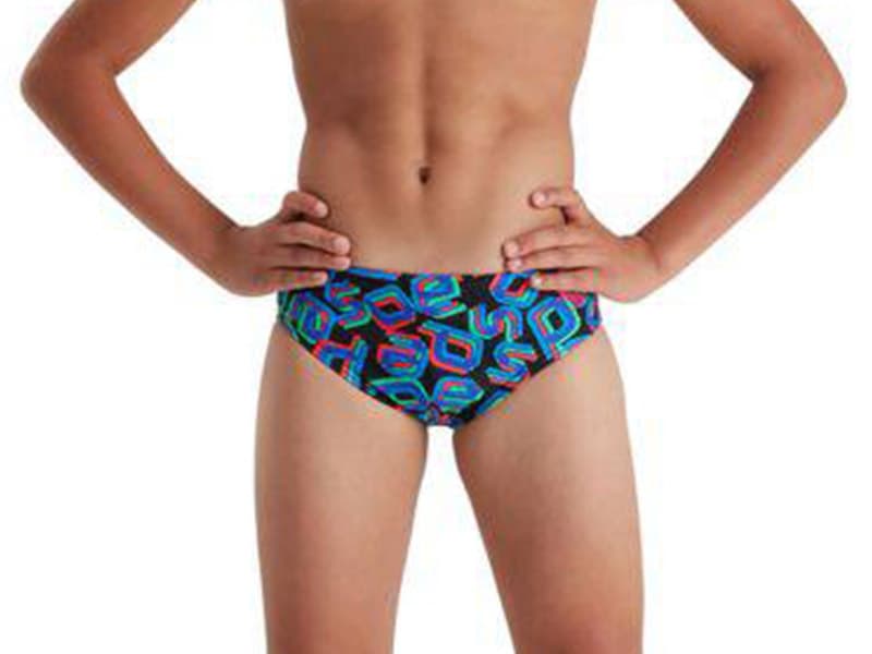 Speedo Boys Digi Allover 6.5cm Brief – Chlorine-Resistant Youth Racing Swimwear