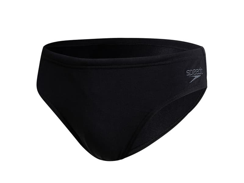 Speedo Men’s Essential Endurance+ Brief – Black | Durable Chlorine-Resistant Training Swimwear